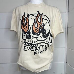 Side Slit Graphic Skull Print T-Shirt